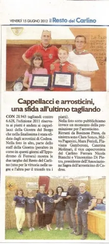 Venerdì 15 Giugno 2012 - Il Resto del Carlino