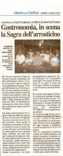 Venerdì 1 Giugno 2012 - Il Resto del Carlino